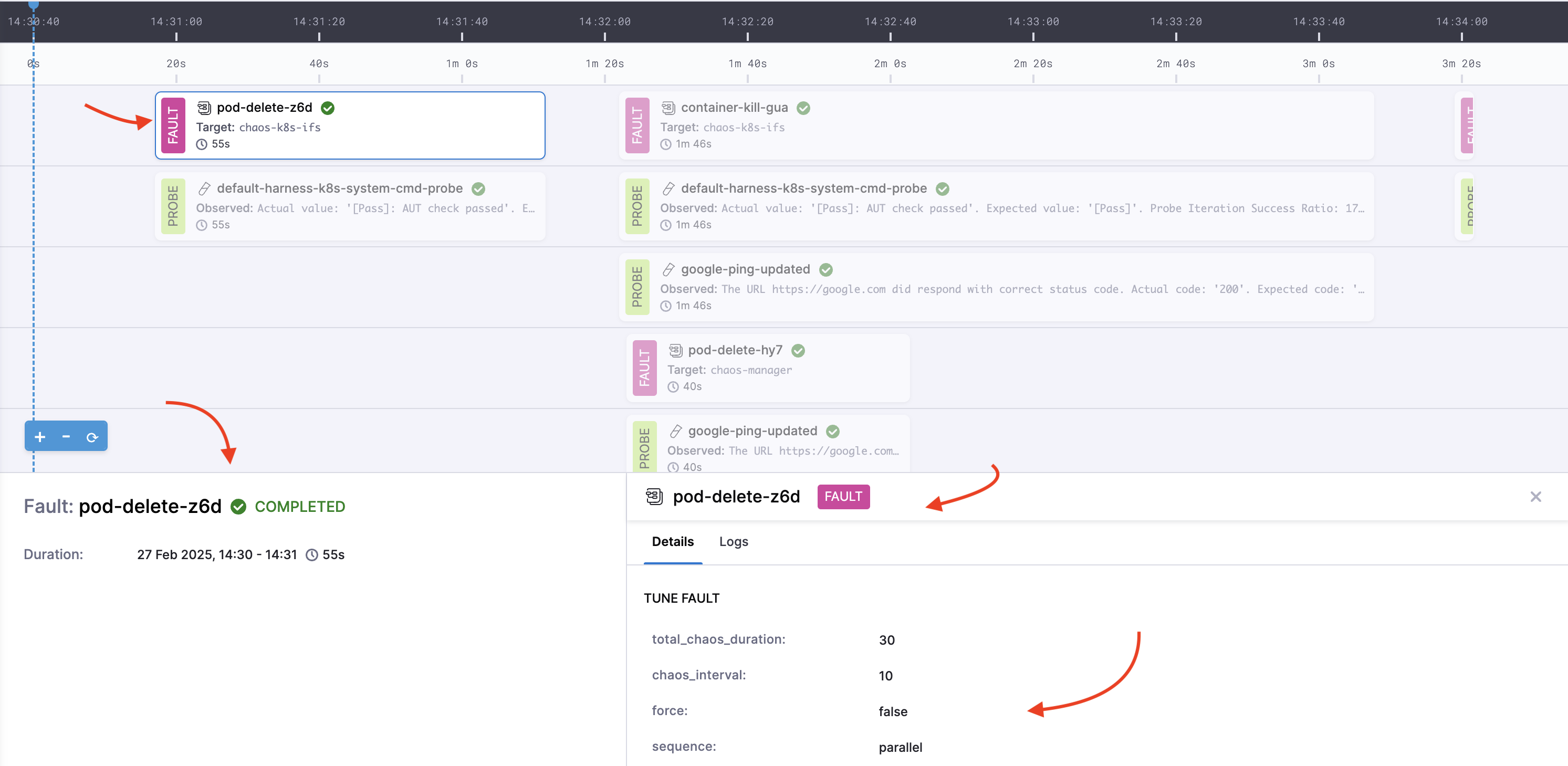 experiment information view